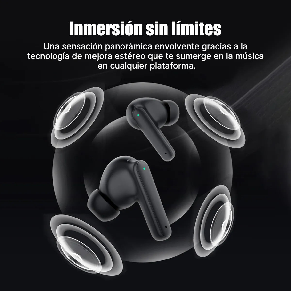 Audífono Inalámbrico Bluetooth Hoso De818 In-ear Con Micrófono Luz Led Negro