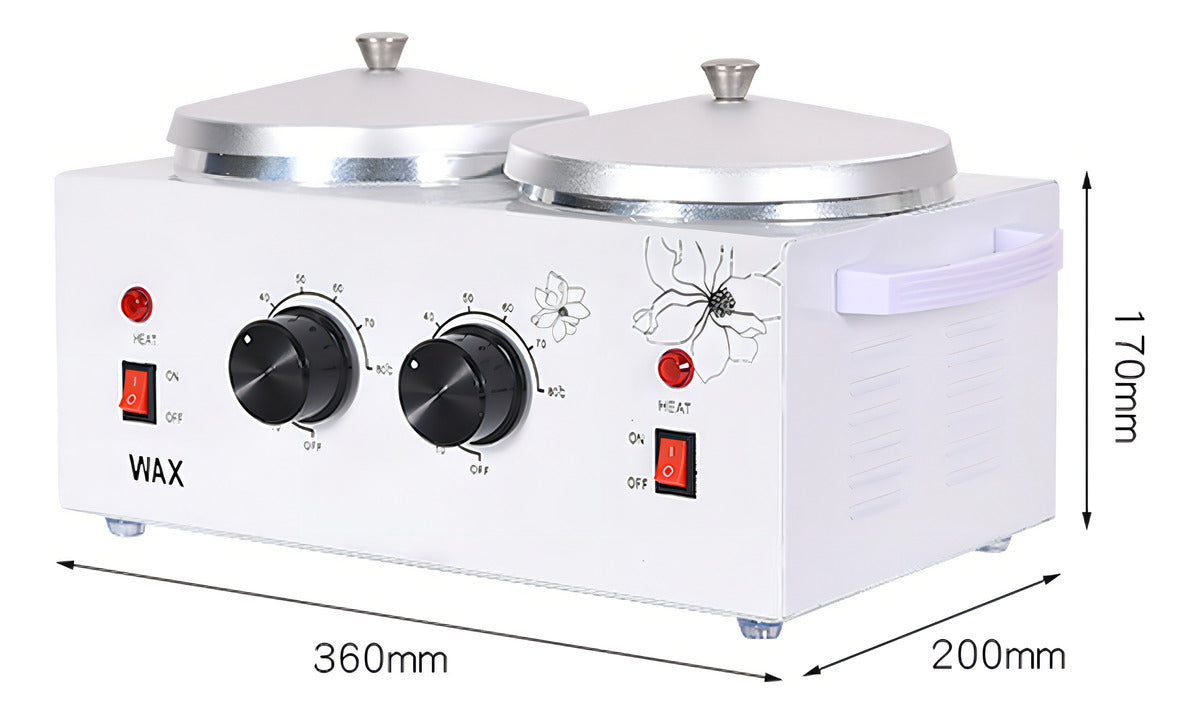 Olla Depilatoria Profesional War Warmer Color Blanco 1 Kilo + Cera De Kilo + Paleta