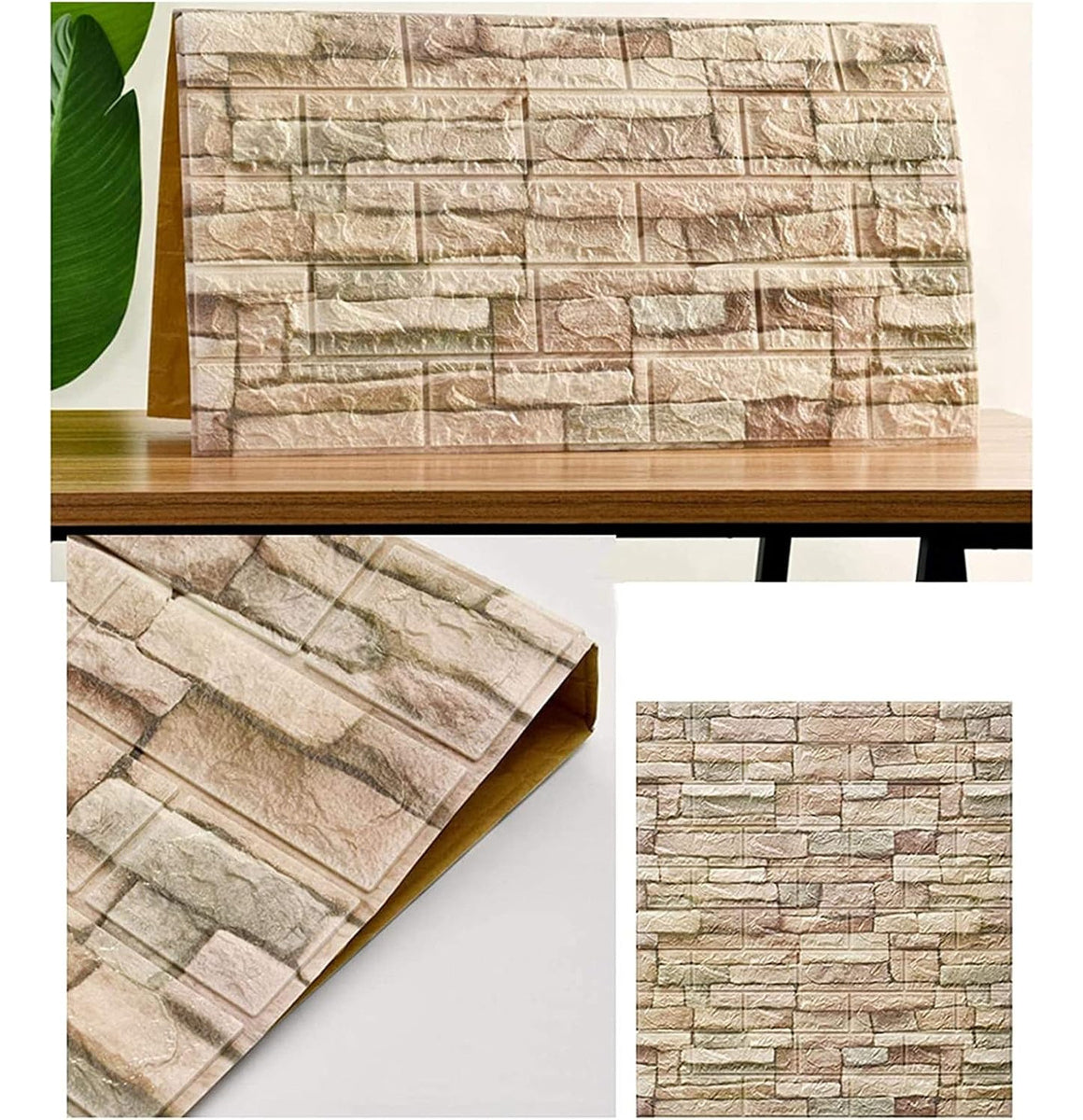 Pegatina De Pared Decorativa 3d10pcs Mármol Ladrillo Veteado