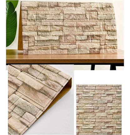 Pegatina De Pared Decorativa 3d10pcs Mármol Ladrillo Veteado