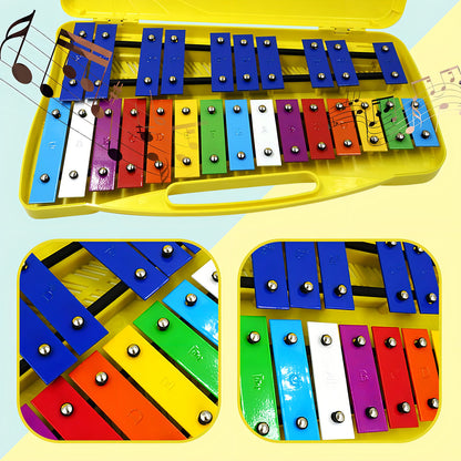 Metalófono Escolares 25 Notas Cromático Percusión 4 Colores Color Amarillo