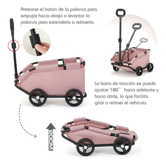 Coche Transporte Gato Perro Plegable Mascota Cómodo Aventura
