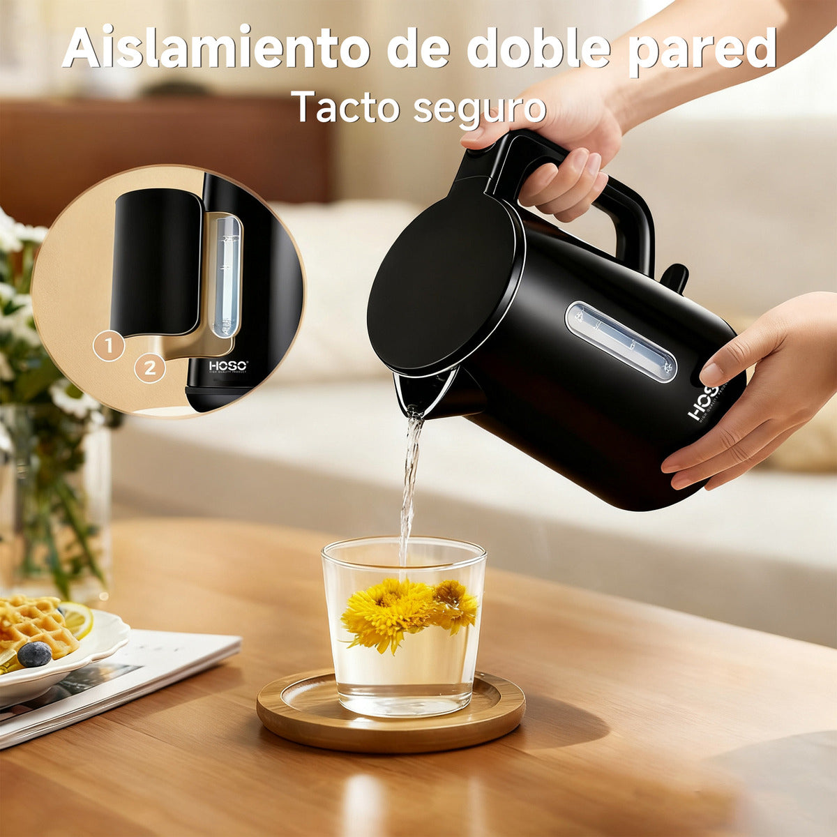 Hervidor 1.7l Sus304 Con Herramienta Libre De Bpa Y Apagado Negro
