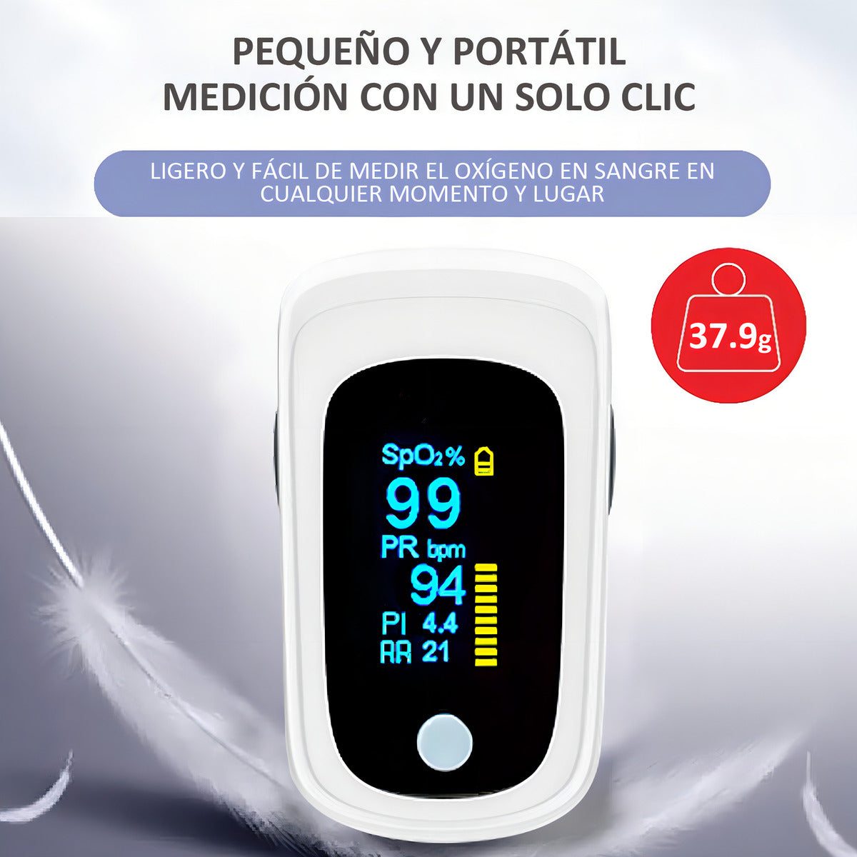 Oxímetro De Pulso Profesional Digital Saturometro 4 En 1 Hoso M160 Color Blanco/negro