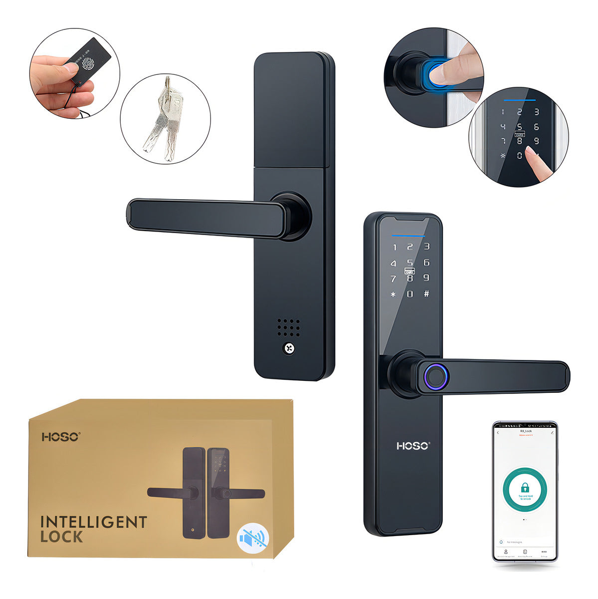 Cerradura Digital Inteligente Huella + NFC + Bluetooth - App Tuya