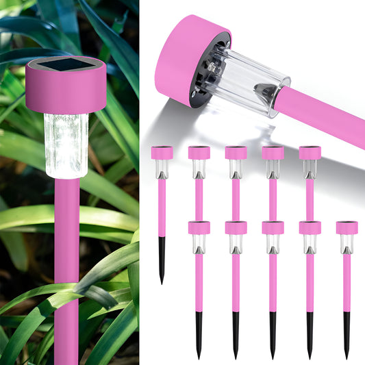 Luces Solares Exterior Lámpara Foco Jardín 10pcs 5colores Color Rosa