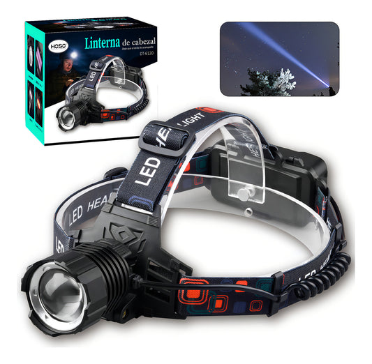 Focos Minero Recargables Linterna Cabeza Frontal Led Caza Linterna Negro Luz Bordó