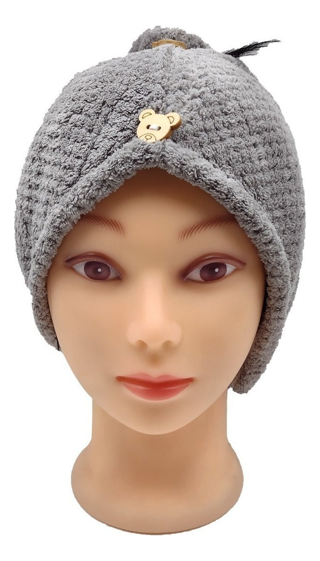 Toalla Para Pelo Turbante Microfibra Para Secar Cabello Color Celeste