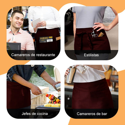 Pechera Delantal Mezclilla Mesero Cocina Bar Comedor Mujer