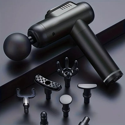 Pistola Masaje Muscular Fisioterapia / Niveles / Accesorios Negro