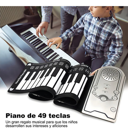 Teclado Musical Pd49 49 Teclas Con Pedal Negro Portátil Hoso