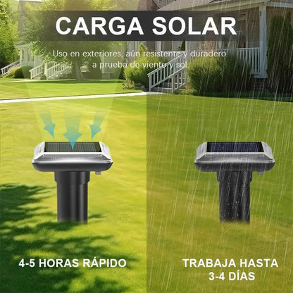 Repelente Solar Ultrasónico 2 Unidades Apto Animales Plagas Color Negro