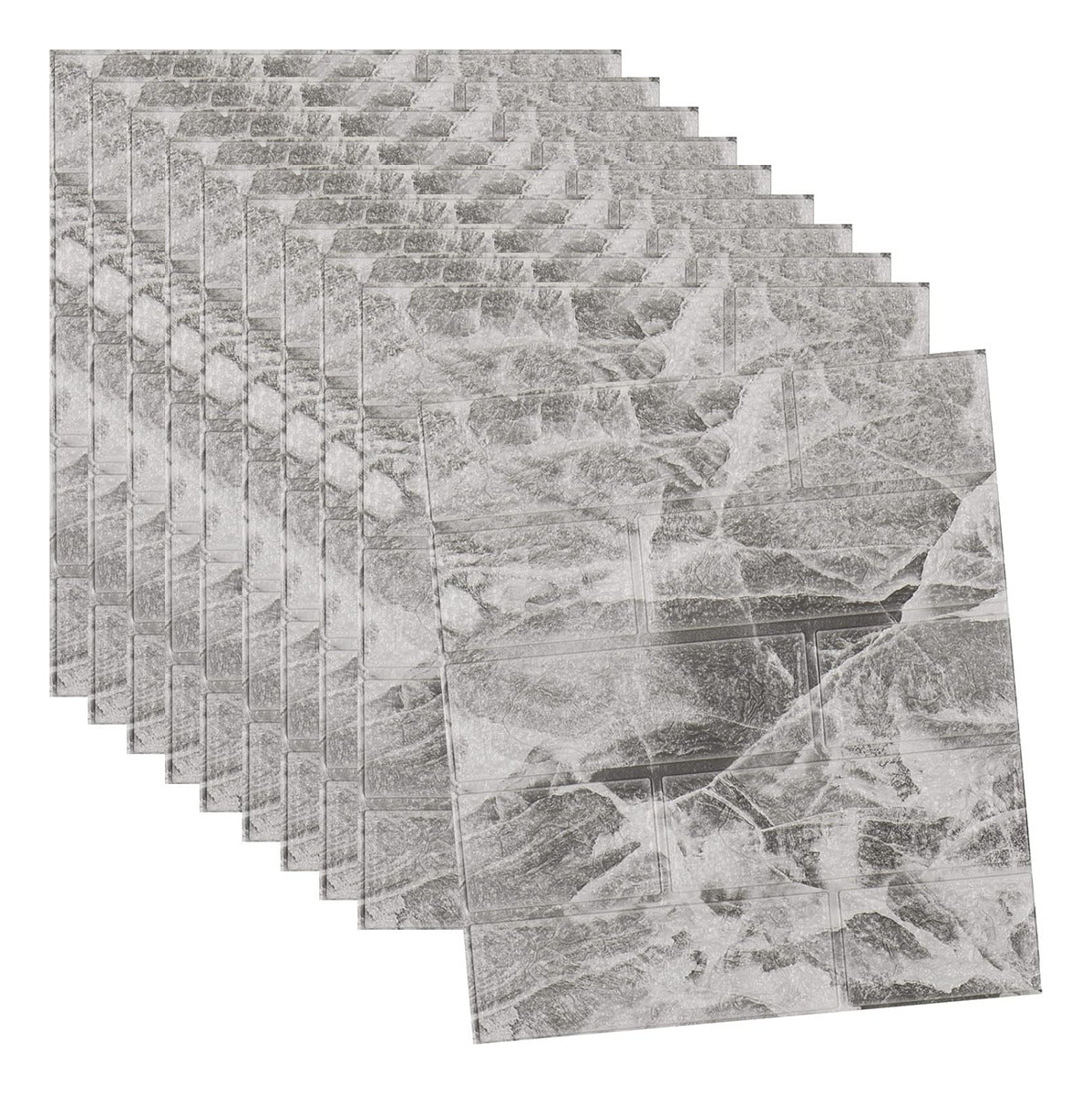 Pegatina De Pared Decorativa 3d10pcs Mármol Ladrillo Veteado
