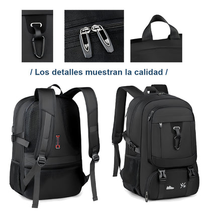 Mochila De Viaje Adultos Laptop 15 Pulgadas Grande Espacio Con Adultos Color Negro