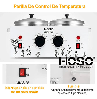 Calentador Olla Cera Depilatoria Metálico 1 Kg Depilacion Blanco