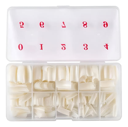 Caja De Tips Para Uñas (500unidades) Color Hueso Colo Piel