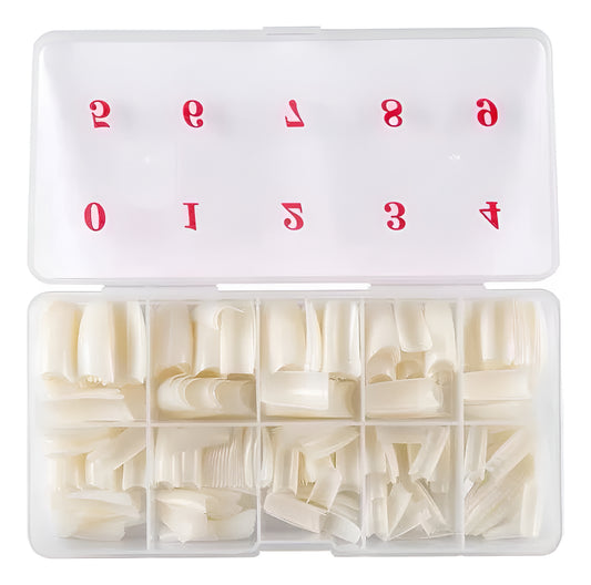 Caja De Tips Para Uñas (500unidades) Color Hueso Colo Piel