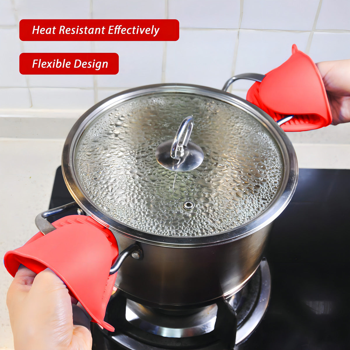 Guantes De Cocina Silicona Resistentes Al Calor 200°c Antideslizantes