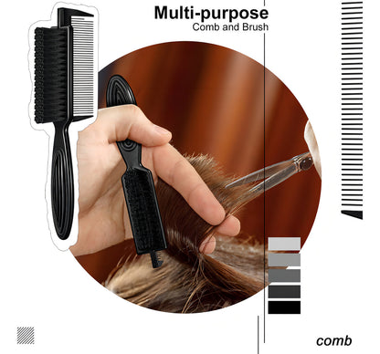 Peine Cepillo Fade Para Barba Barberia Con Peineta 2 En 1 Color Negro
