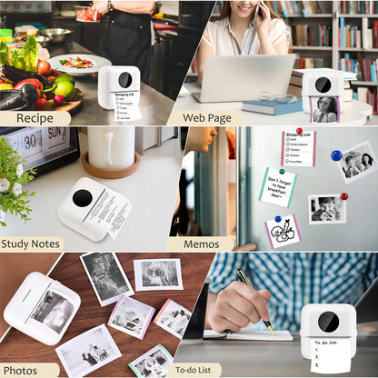 Mini Impresora Térmica Portátil Hoso Bluetooth 200dpi Usb-c Blanco