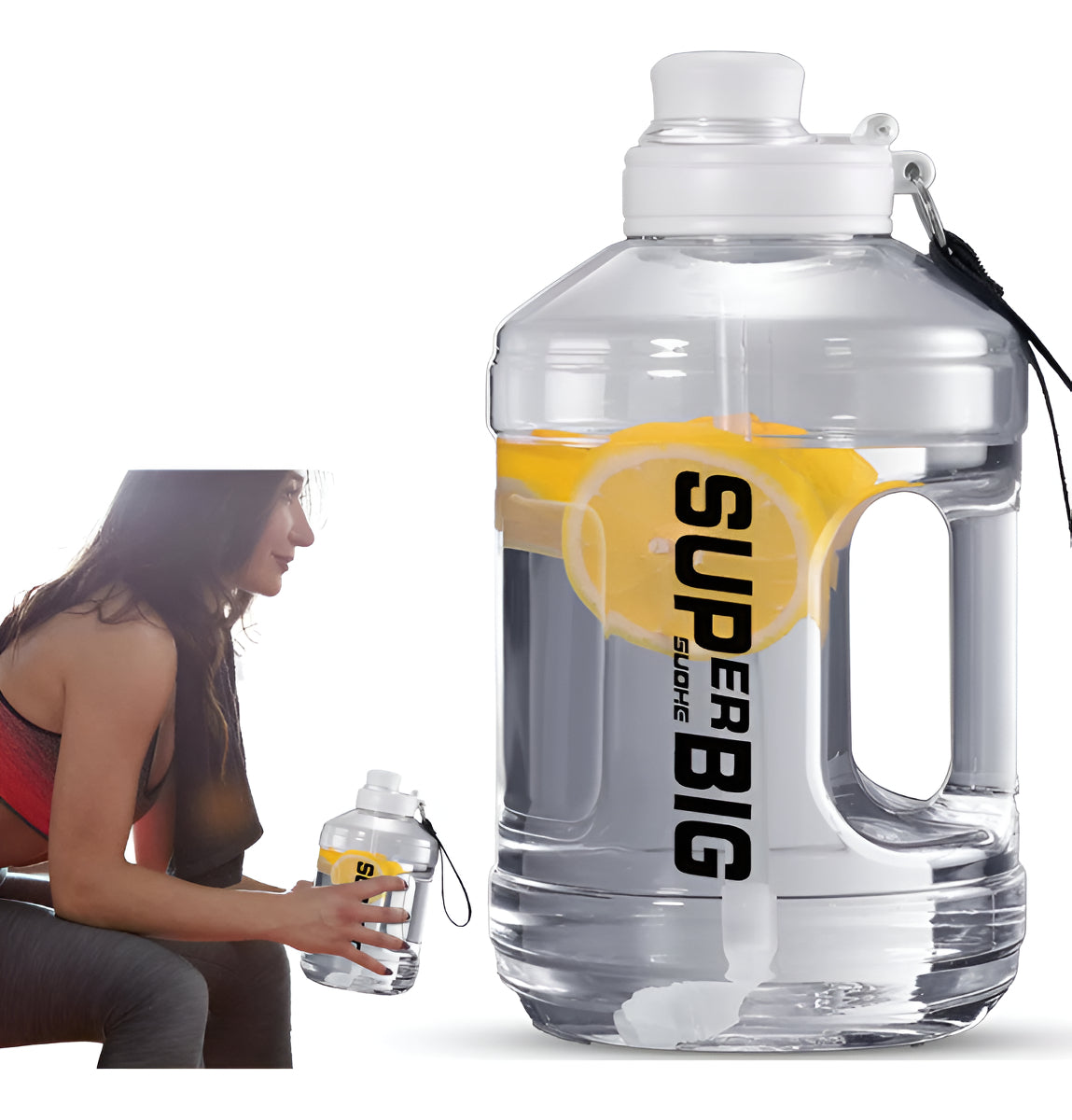 Botella De Agua Deportiva Motivacional Gran Capacidad 1.6l
