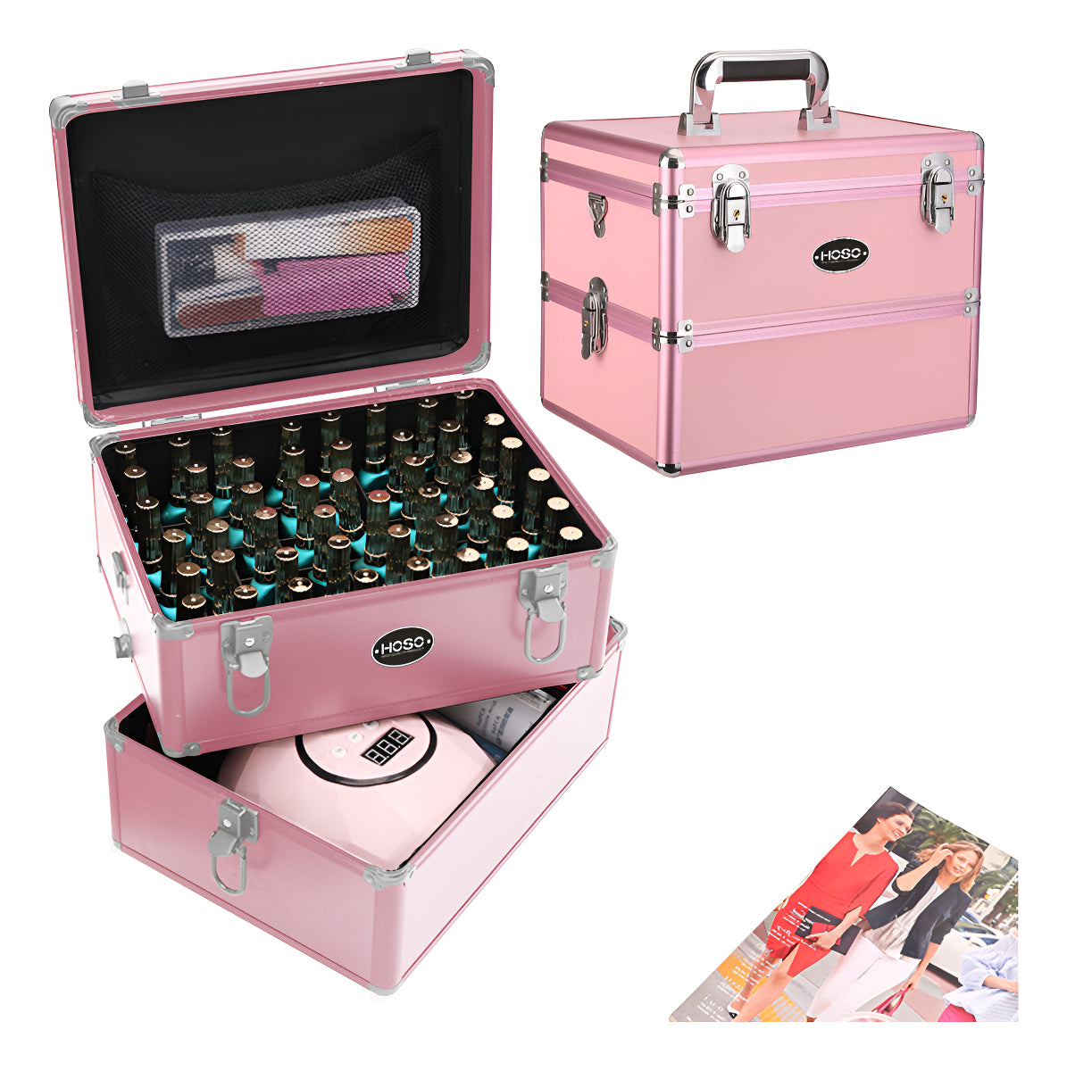 Maleta Portátil Para Manicura/maquilaje Profesional Dos Capa
