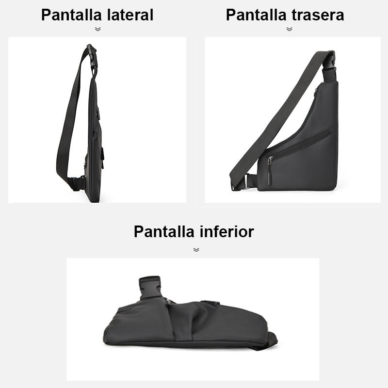 Bolso Bandolera Negro Y Gris Hombre Bolso Mujer Bolsos