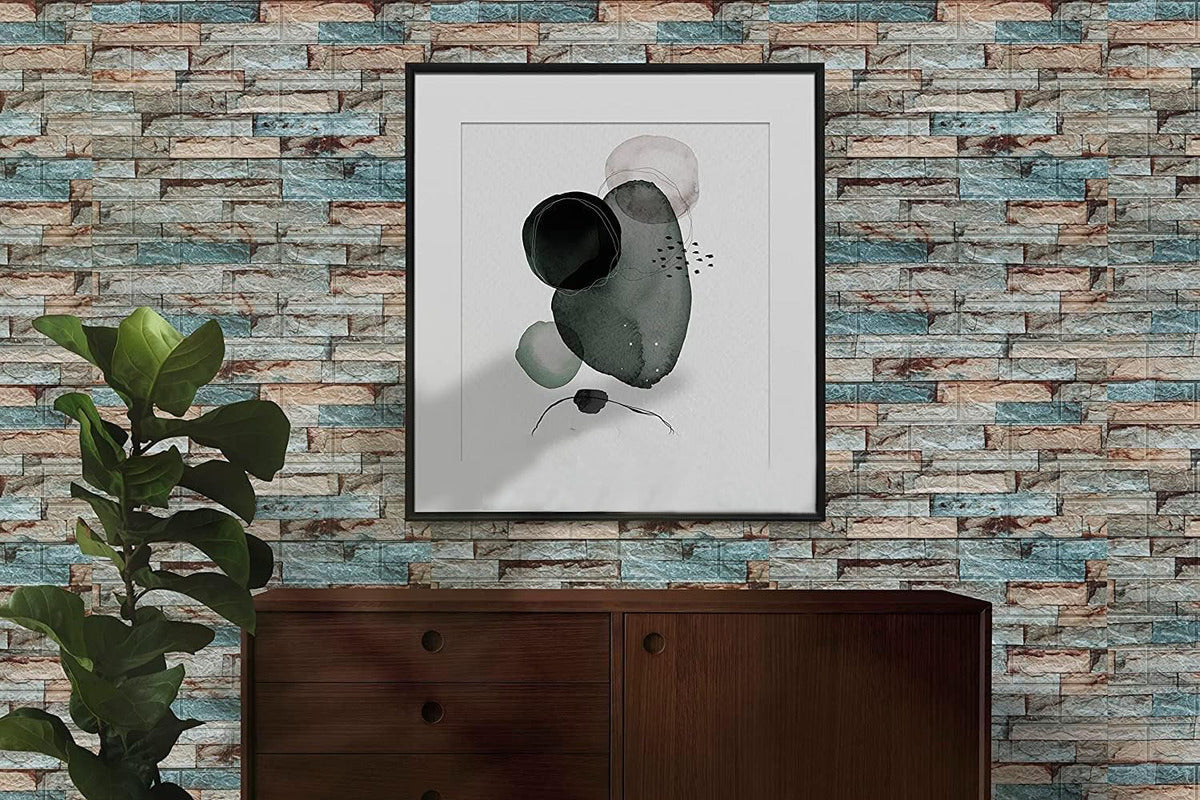Pegatina De Pared Decorativa 3d10pcs Mármol Ladrillo Veteado