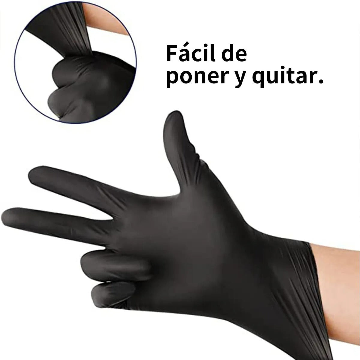 Guante Nitrilo Tallas S M L Xl- 100% Nitrilo Negro Y Azul