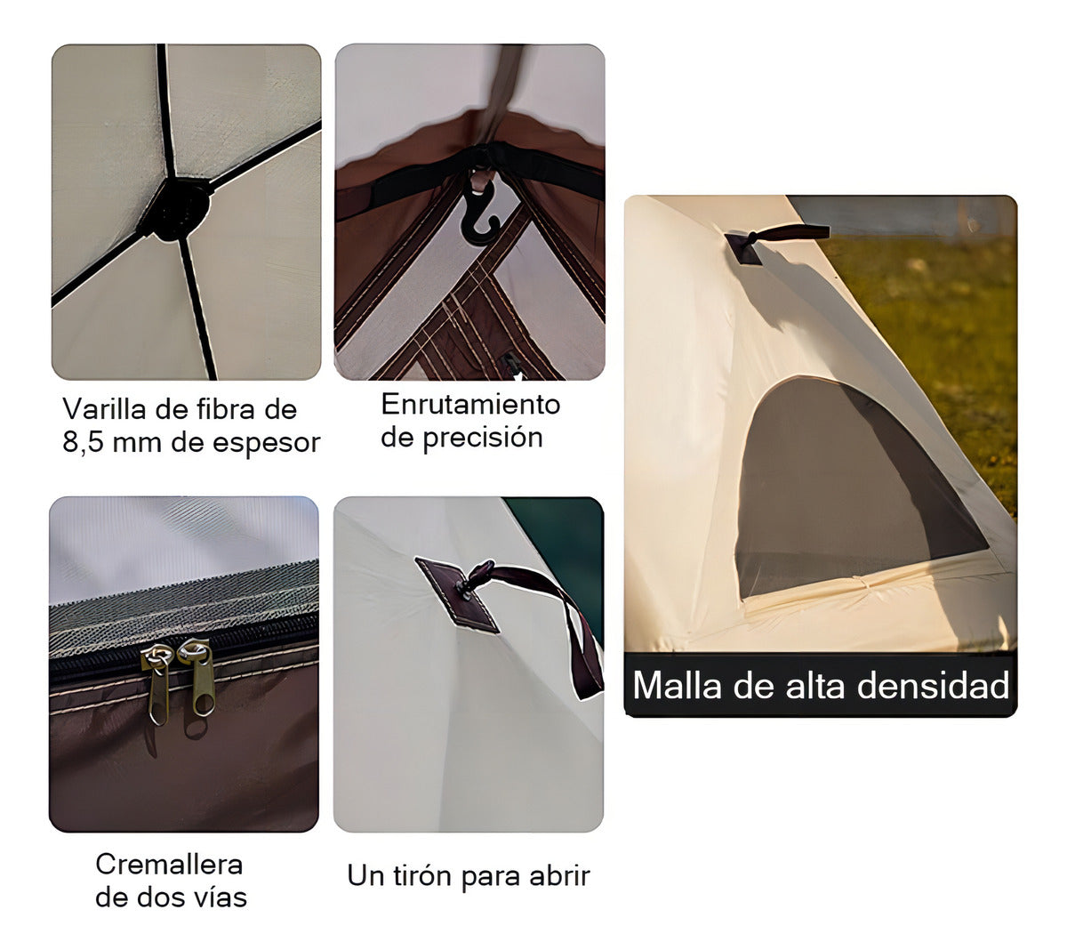 Carpa 4 Personas Acampar Armado Automático Carpas Camping Color Beige