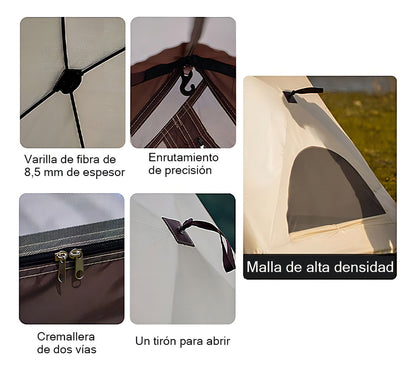 Carpa 4 Personas Acampar Armado Automático Carpas Camping Color Beige