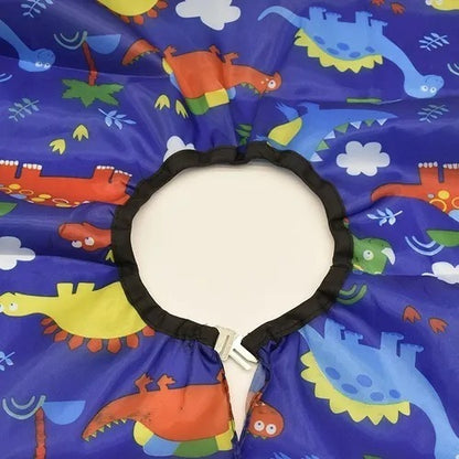 Capa De Corte De Pelo Para Niños Con Diseño Dinosaurio Color Azul