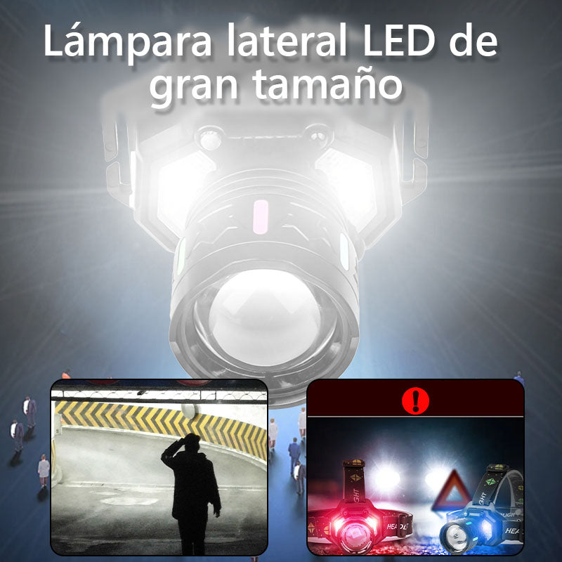 Focos Minero Linterna Cabeza Frontal Led Caza Luz Led Fuerte Linterna Negro Luz Blanco