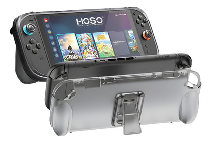 Funda Nintendo Switch 2 Gris Transparente Soporte Integra - Gris