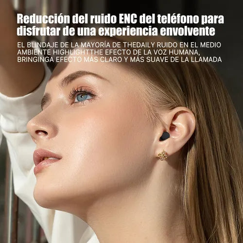 Audífono Inalámbrico Bluetooth Mini13s Portátil Para Sueño Color Negro Luz Verde Lima