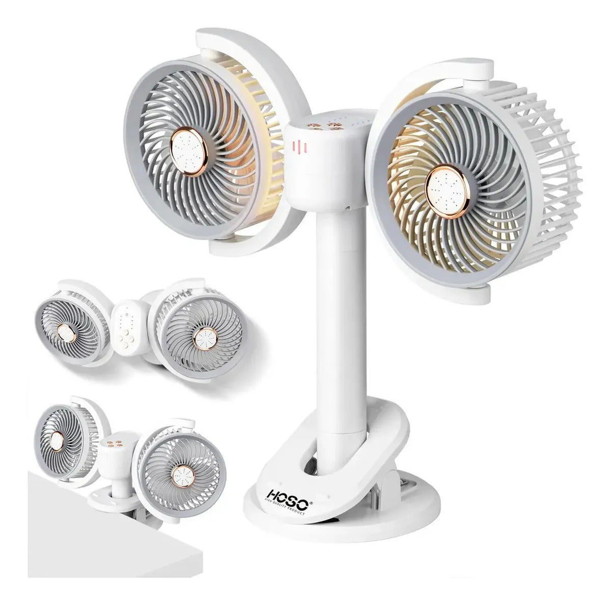 Ventilador De Mesa Moderno Dos Cabezas Ajustables 4 Velocida 12.7 Cm