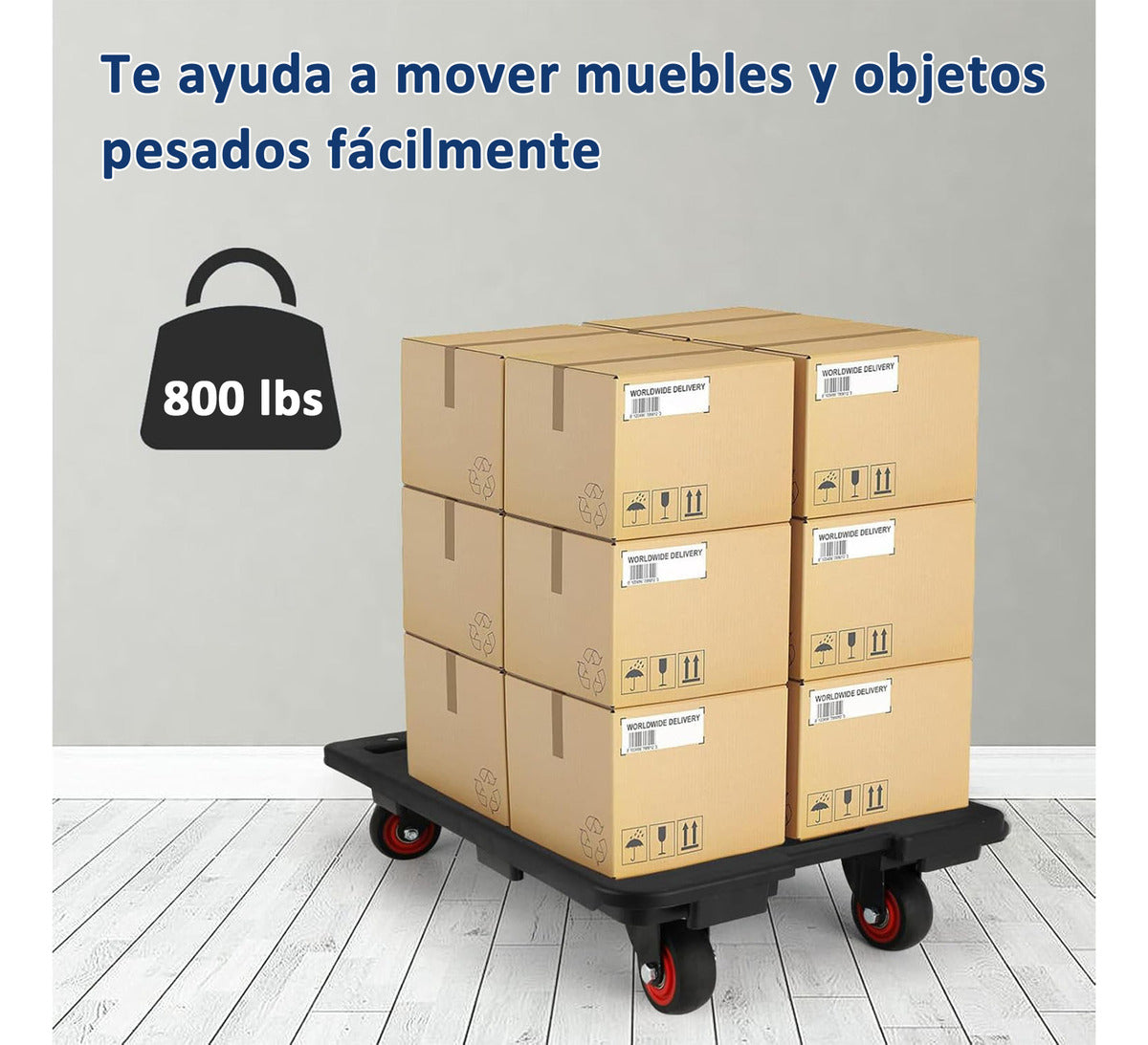 Carro De Carga Logístico Plegable Tipo Plataforma 150 Kilos Negro