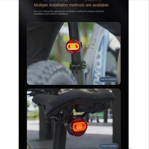 Luz Trasera Bicicleta Twooc Nc10 Led Recargable Usb Ipx5 Negra Negro