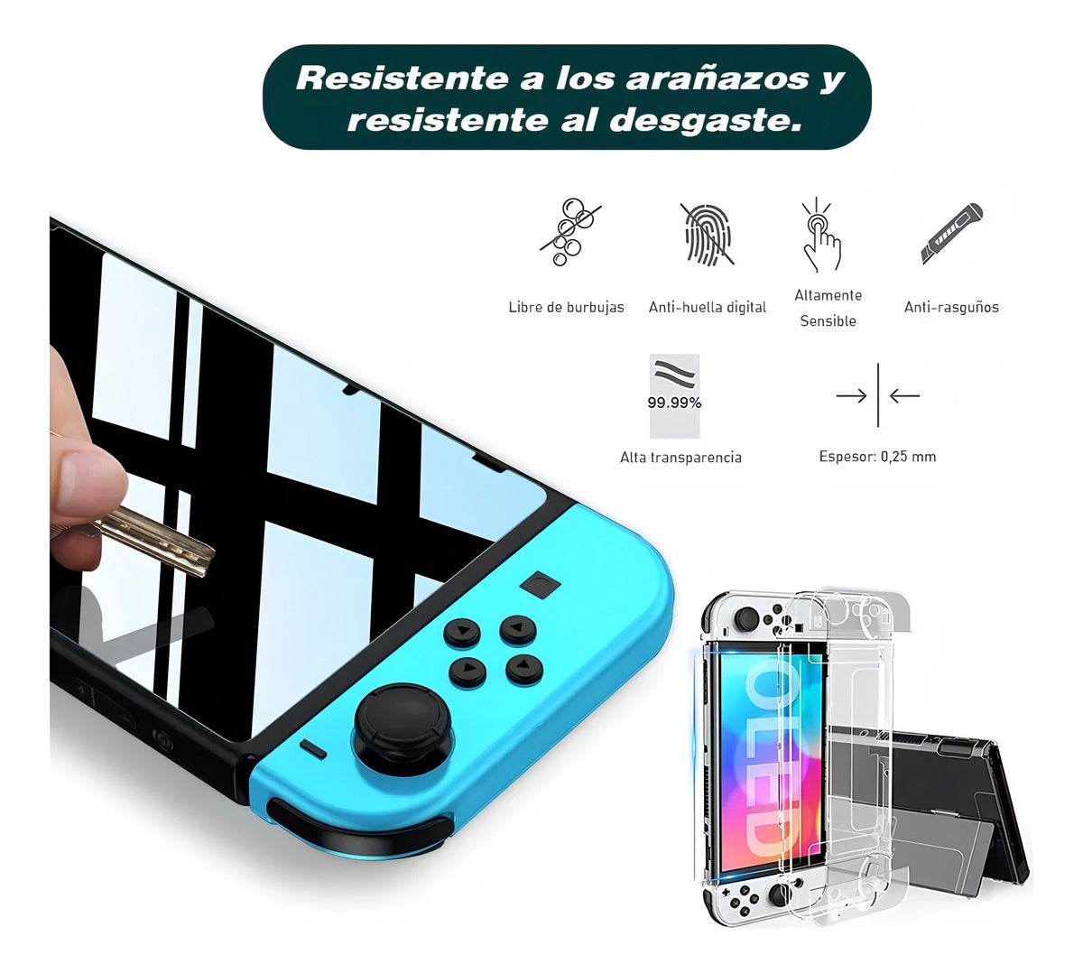 Estuche 24 En 1 Para Nintendo Switch Oled Con Lápiz Capacitivo Hoso Color Negro