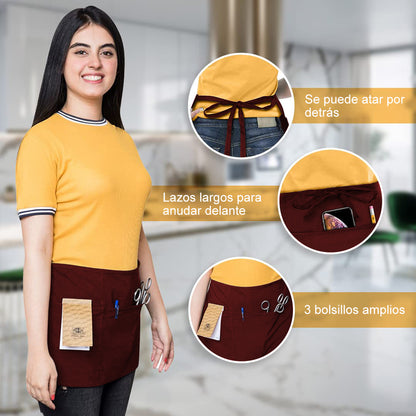 Pechera Delantal Mezclilla Mesero Cocina Bar Comedor Mujer