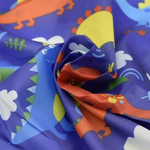 Capa De Corte De Pelo Para Niños Con Diseño Dinosaurio Color Azul
