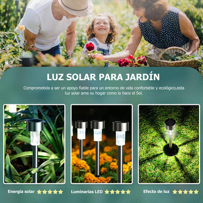Luces Solares Exterior Lámpara Foco Jardín 10pcs 5colores