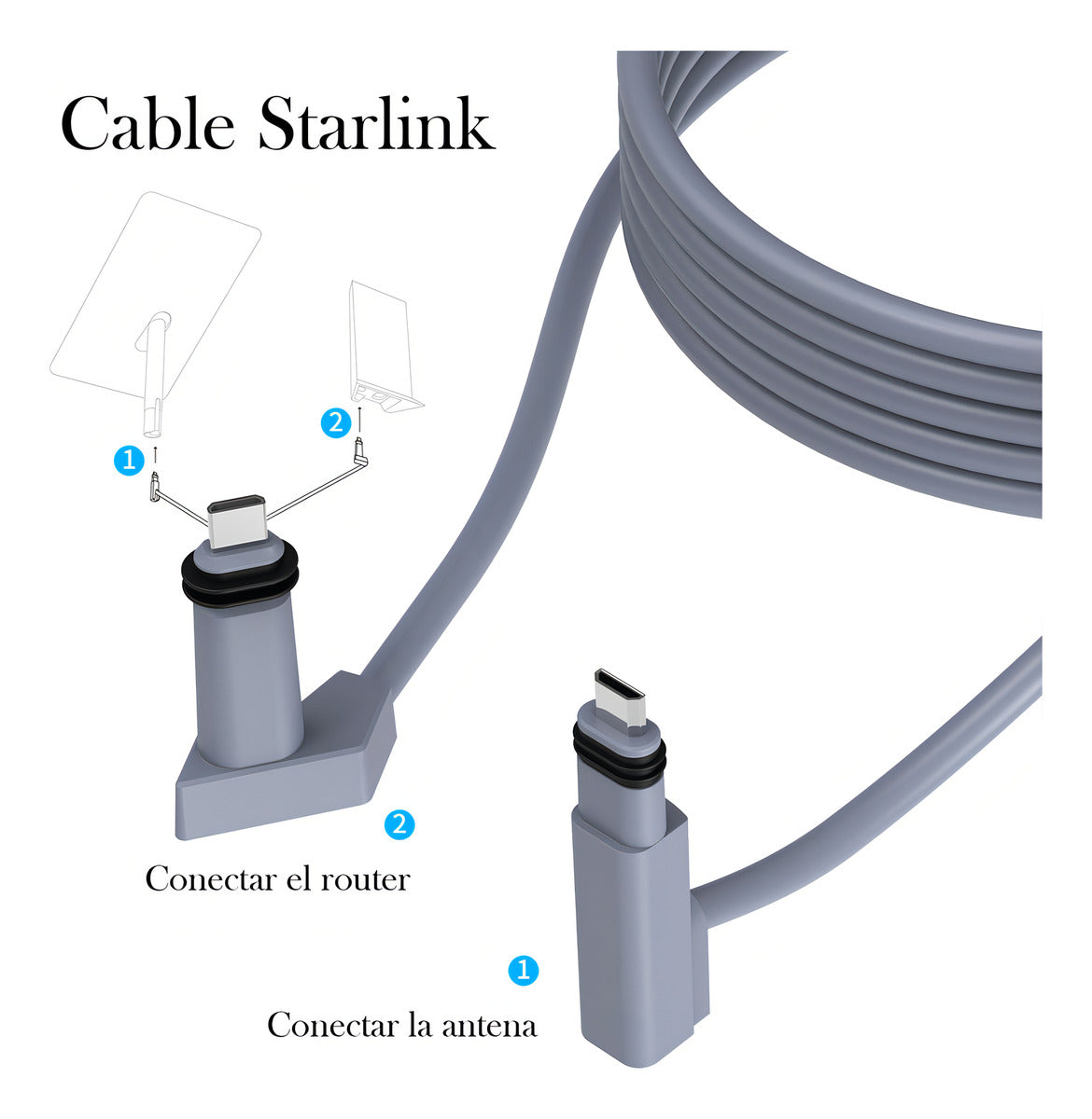 Cable Repuesto Starlink Kit Estándar 46m Conexión Estable Color Gris 46m