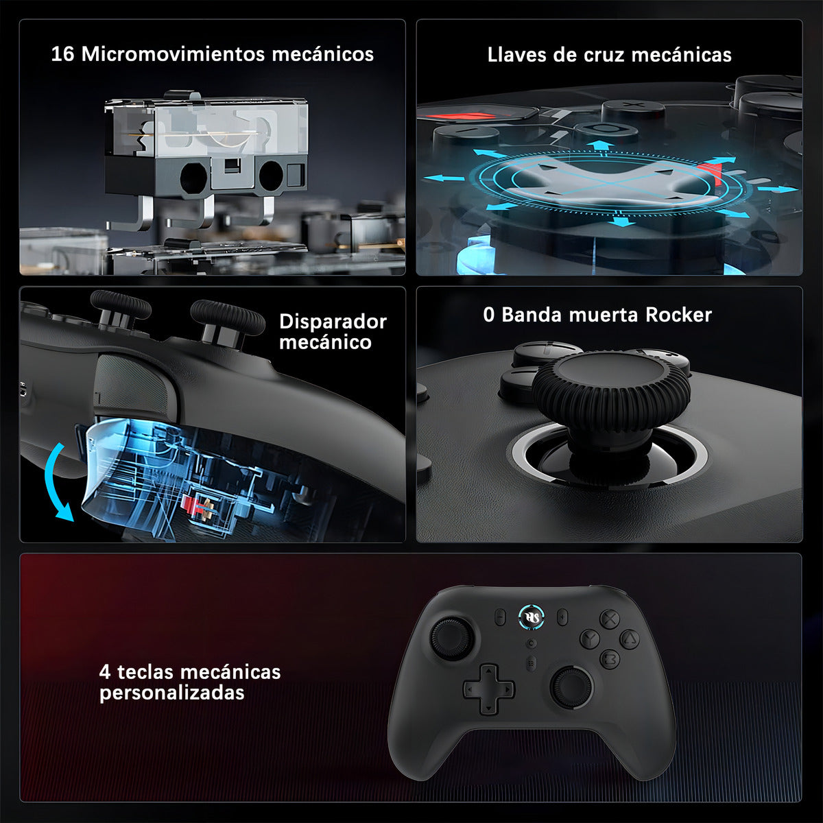 Control Inalámbrico Hoso Ga01a Negro Bluetooth Compatible Nintendo Switch