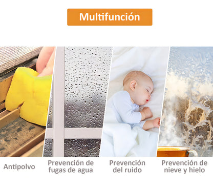 Burlete Hoso Tipo D Epdm Blanco 6m Incluye Adhesivo Para Puertas/ventanas