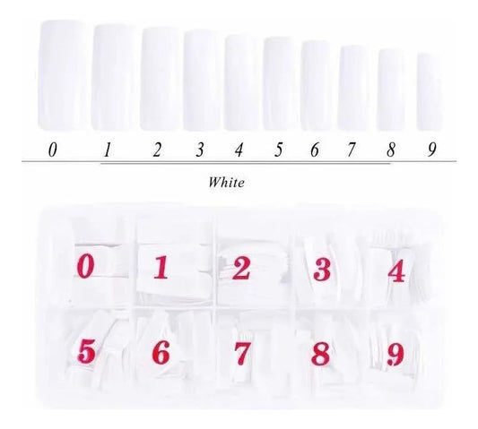 Caja De Tips Para Uñas (500unidades) Color Hueso Colo Piel