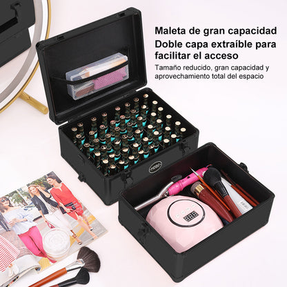 Maleta Portátil Para Manicura/maquilaje Profesional Dos Capa