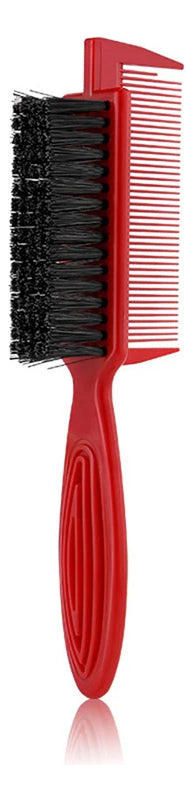 Peine Cepillo Fade Para Barba Barberia Con Peineta 2 En 1 Color Rojo Con Negro
