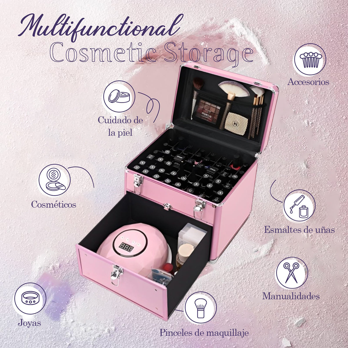 Maleta De Manicurista Profesional Multiuso Gran Espacio