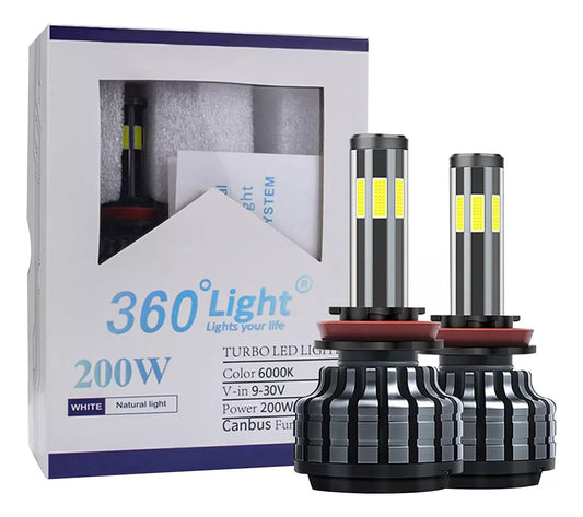 Luces Autos Led Iluminar Por 360 Grados H1 H3 H4 H7 H8 H11